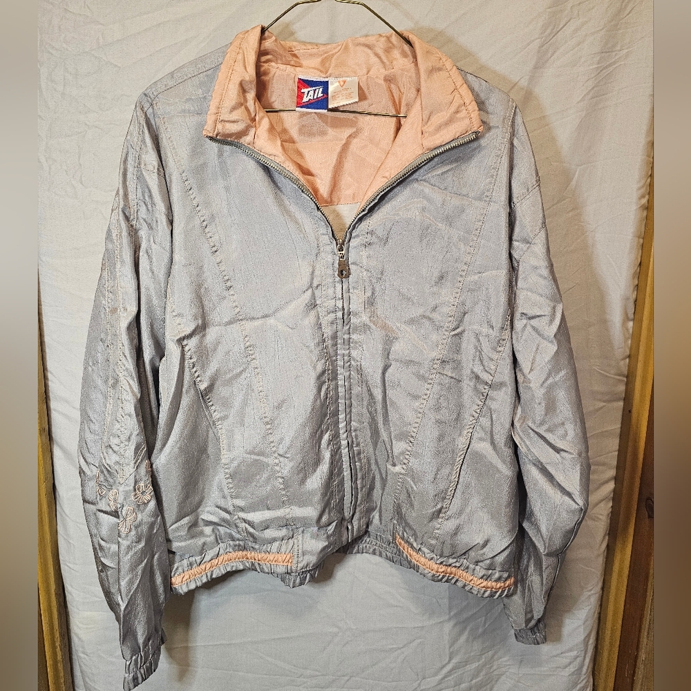 Vintage 80s 90s Embroidered Bomber Windbreaker - M